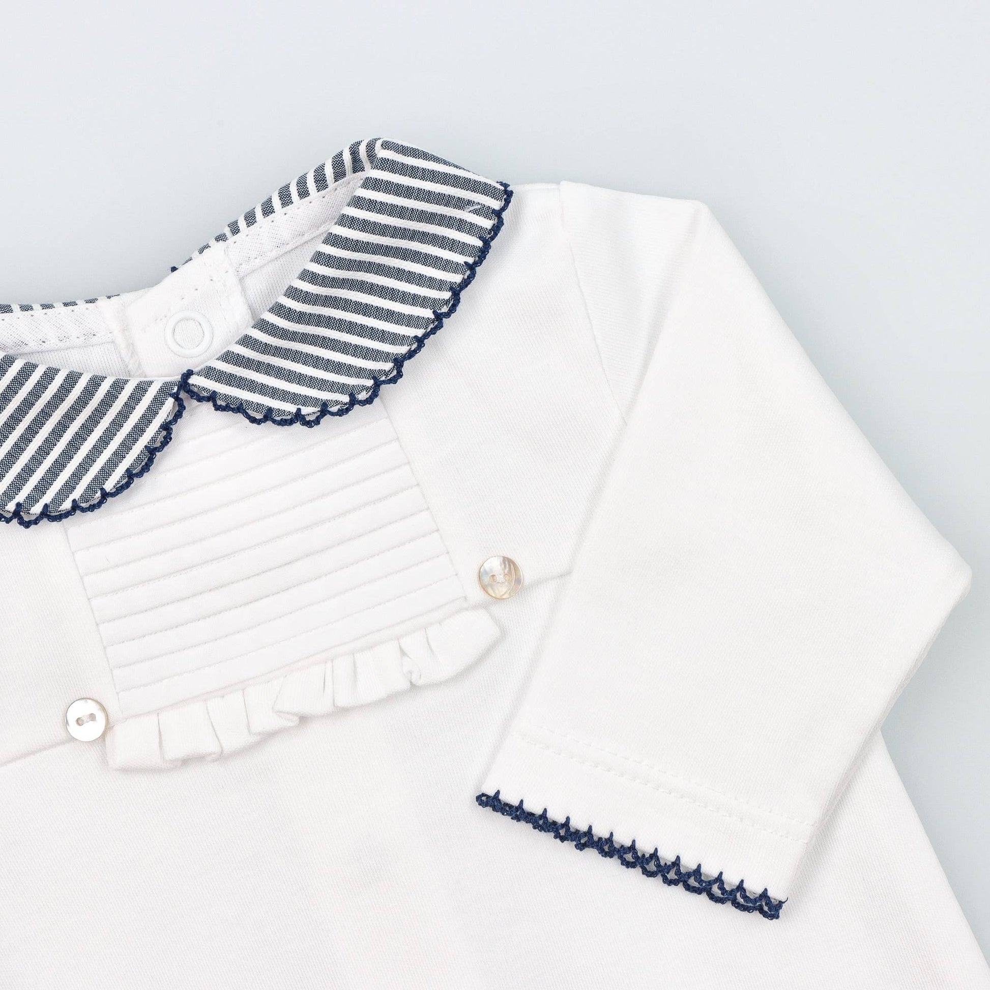 Baby Onesie BabyGrow made of Cotton with Striped Collar