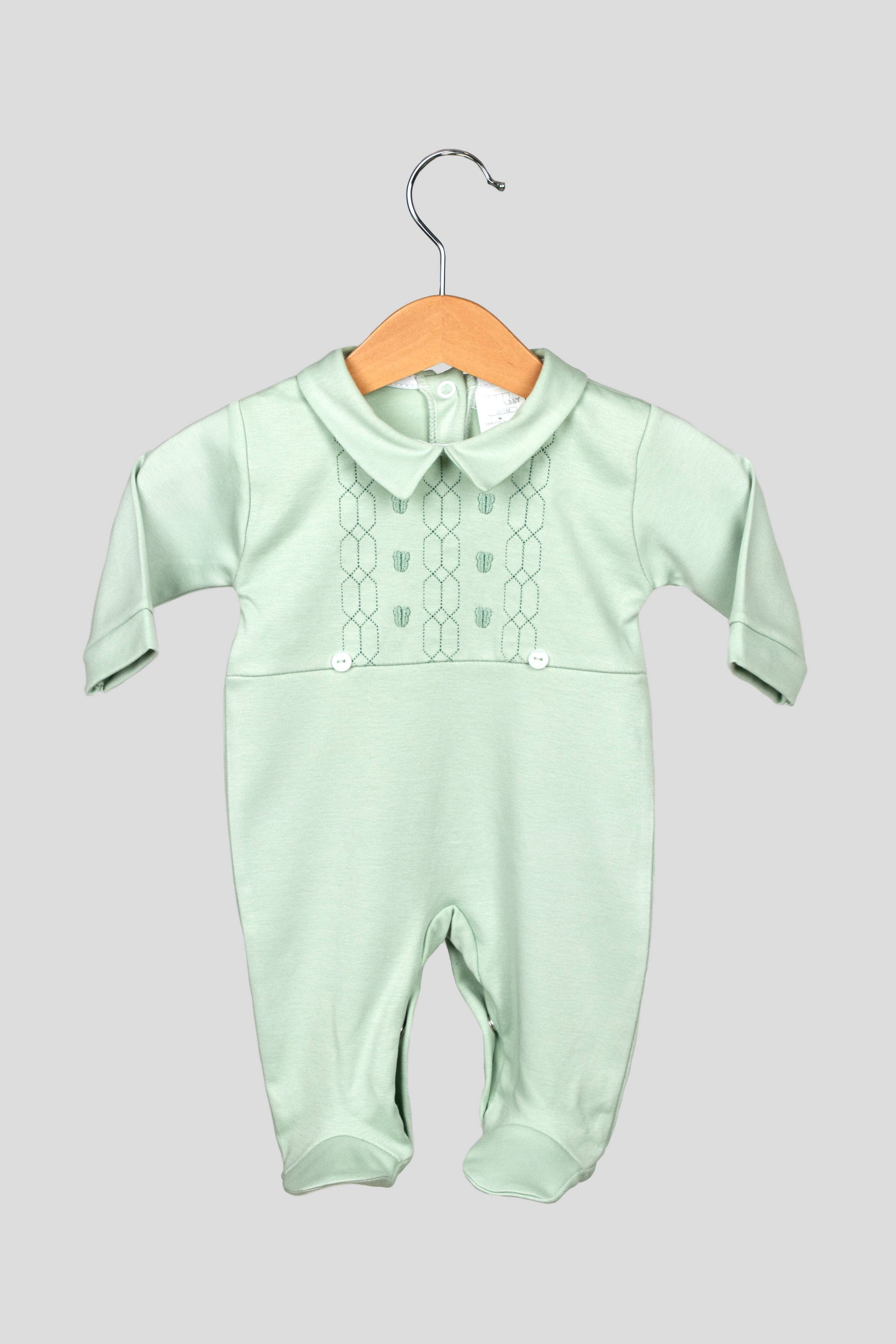 Embroidered Babygrow Collar and Back Opening 946/AL