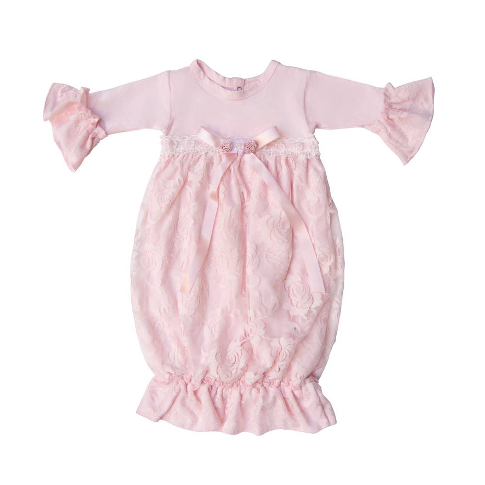 Haute Baby Sweet Rose Gown for Newborn