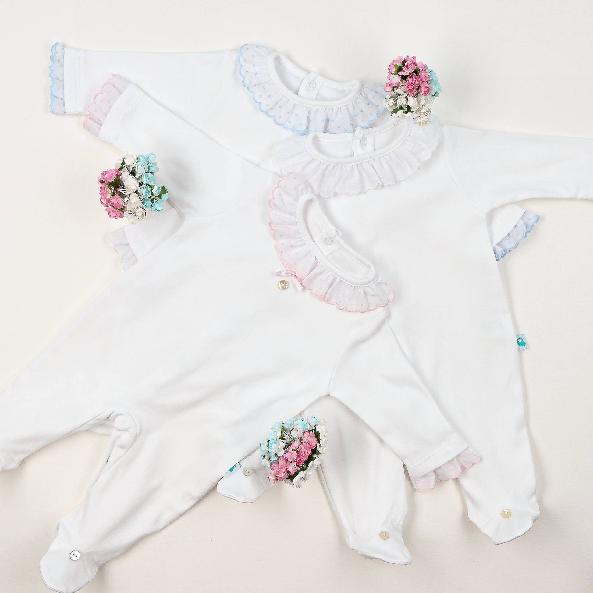 BabyGrow with Lace Collar made in Cotton
