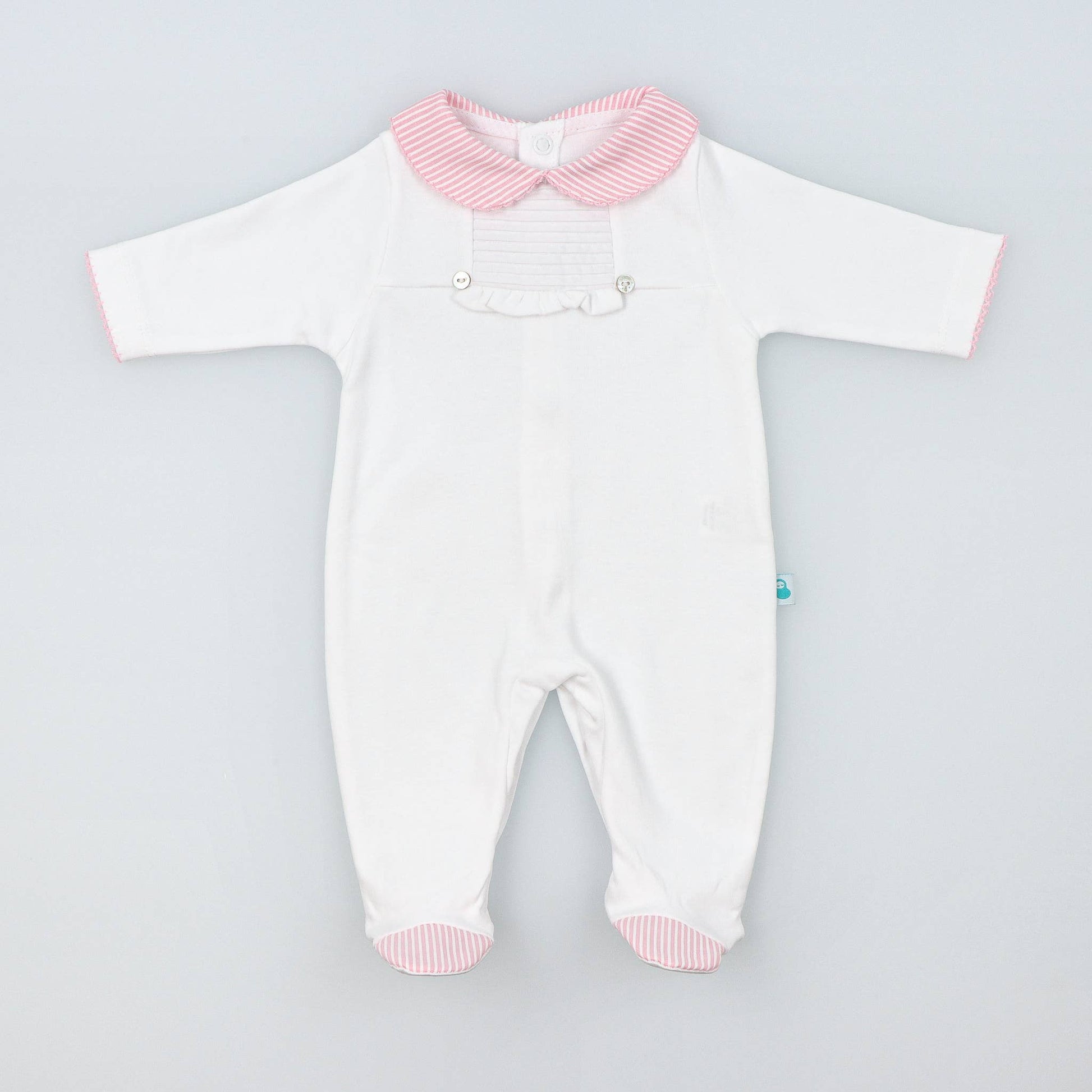Baby Onesie BabyGrow made of Cotton with Striped Collar