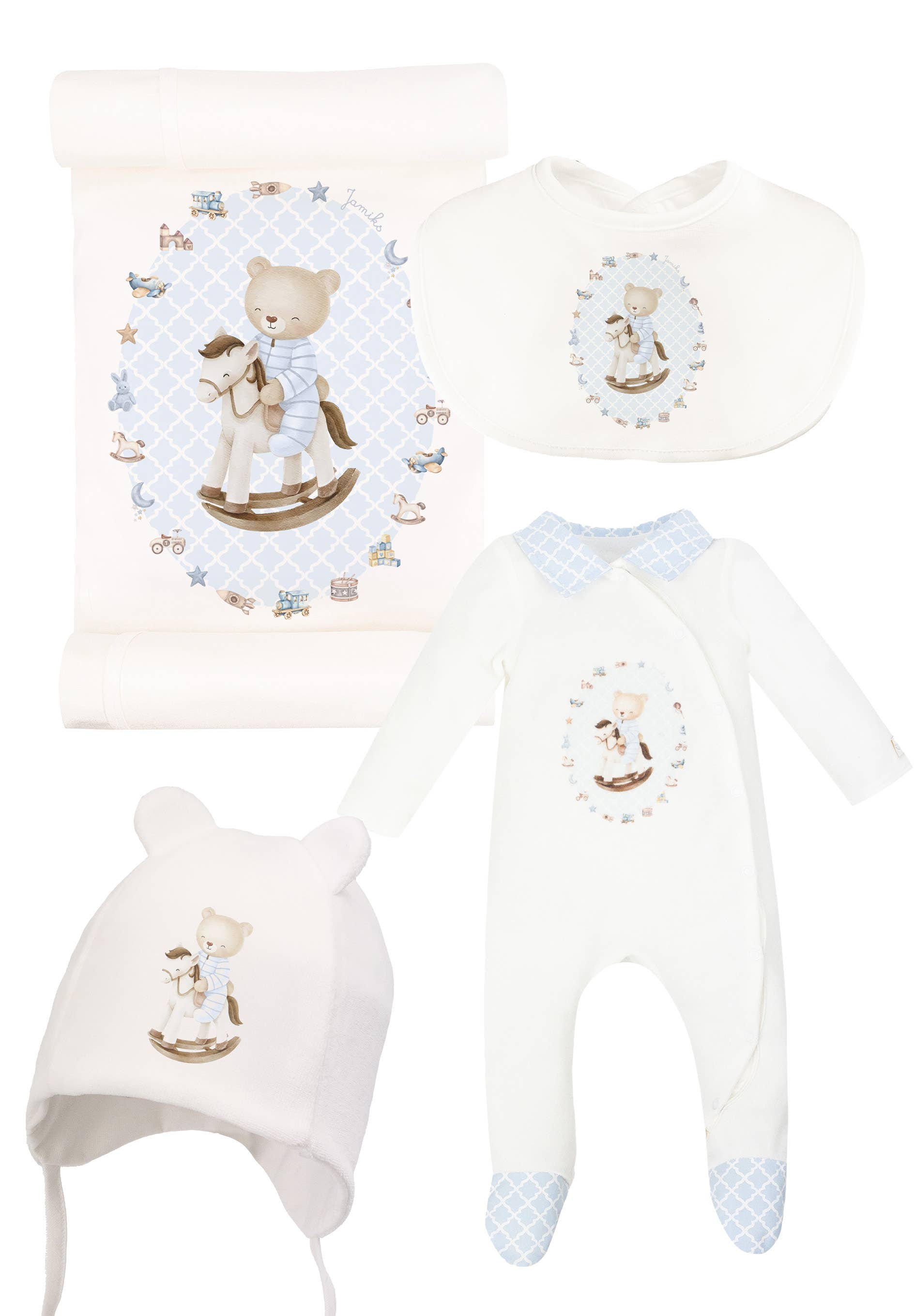 Cotton Velour Babygrow for Boys Andretti