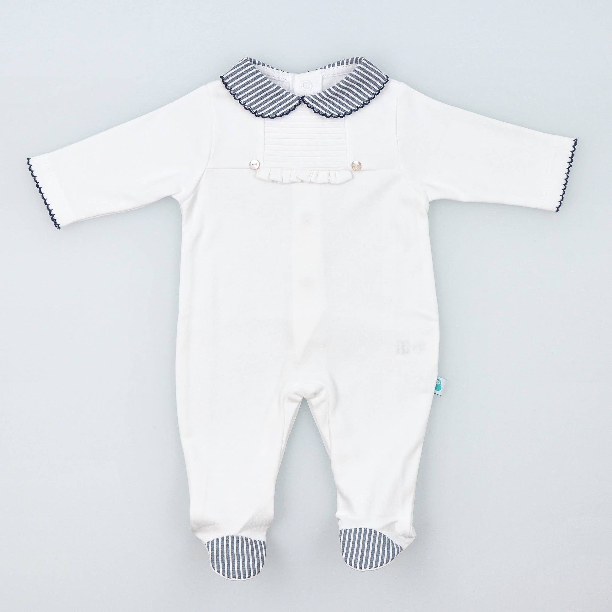 Baby Onesie BabyGrow made of Cotton with Striped Collar