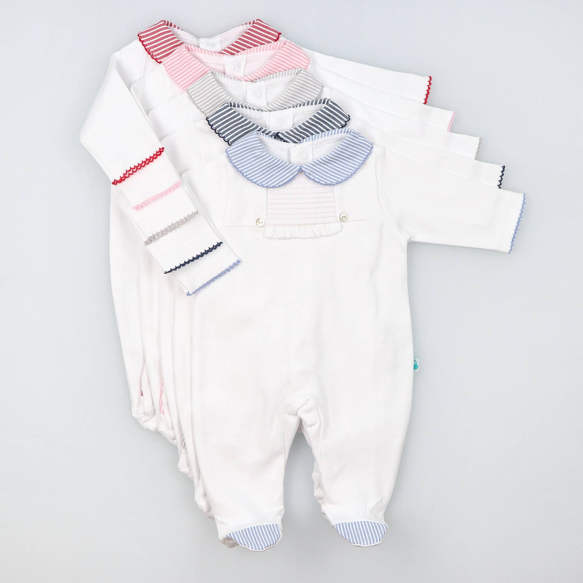 Baby Onesie BabyGrow made of Cotton with Striped Collar